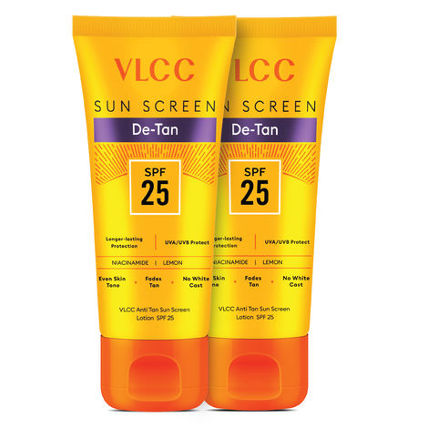 Buy VLCC De - Tan Sun Screen Lotion SPF 25 with Lemon Sun Defense (150 ml) Buy 1 Get 1 Free-Purplle
