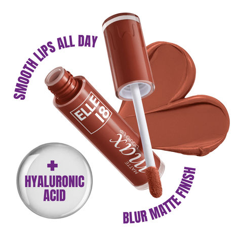 Buy Elle18 Matte Max Liquid Lip - Brown Bean, for Smooth Lips All Day, Transferproof, 6 ml-Purplle