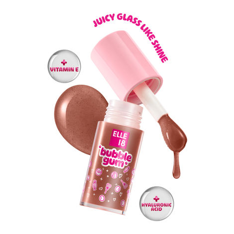 Buy Elle18 Bubblegum Lip Jelly, Lip Gloss - Chocolate, Pigmented, Fuller Lips (5 ml)-Purplle