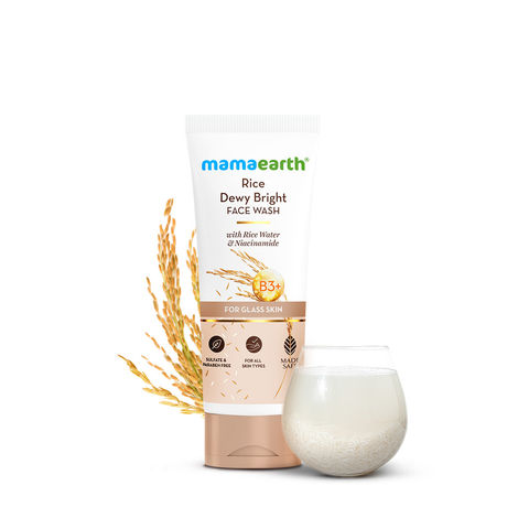 Buy Mamaearth Rice Dewy Bright Face Wash With Rice Water & Niacinamide for Glass Skin | For Hydrated & Even Skin Tone | Glowing & Brightened Skin | Korean Skin Care Product | For All Skin Types | For Men & Women | 200 ml-Purplle