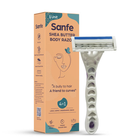 Buy Sanfe Shea Butter Body Razor | Pack of 1 | Gentle Shave for Women Hair Removal Routine | Hair Remover Tool for Smooth Grooming | Precision Shaving | Beauty Accessory for Legs, Arms, Underarms & Back-Purplle
