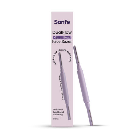 Buy Sanfe Multi-Head Face Razor for Women | Pack of 1 | Dual Blade Facial Hair Removal Razor | Eyebrow & Facial Hair Razor | Precision Shaving Tool-Purplle
