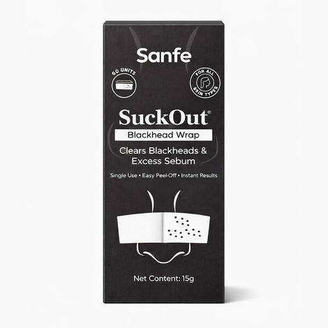Buy Sanfe SuckOut Blackhead Wrap | Cream + 60 Paper Sheets | 15 gm | Removes Blackheads, Whiteheads & Excess Sebum | Easy Peel-Off Nose Wrap | Deep Pore Cleansing Blackhead Removal for Oily & Acne-Prone Skin-Purplle