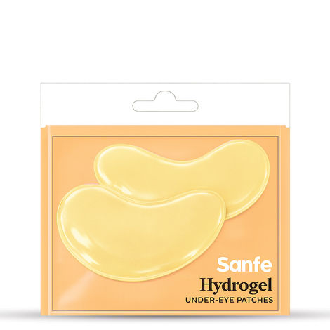 Buy Sanfe Hydrogel Undereye Patches | Pack of 1 Pair | Under Eye Patches for Dark Circles, Puffiness & Fine Lines | Instant De-Puffing, Wrinkle Lift & Glow | Hydrogel Eye Mask for Tired Eyes-Purplle
