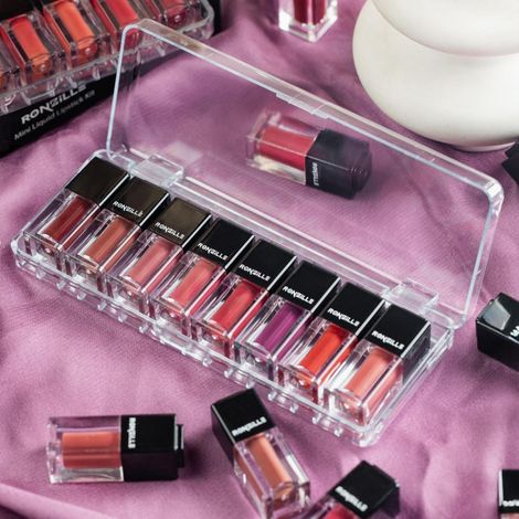 Buy Ronzille Mini Long Lasting Waterproof Non Transfer Liquid Lipstick-Kit Set of 8-Purplle