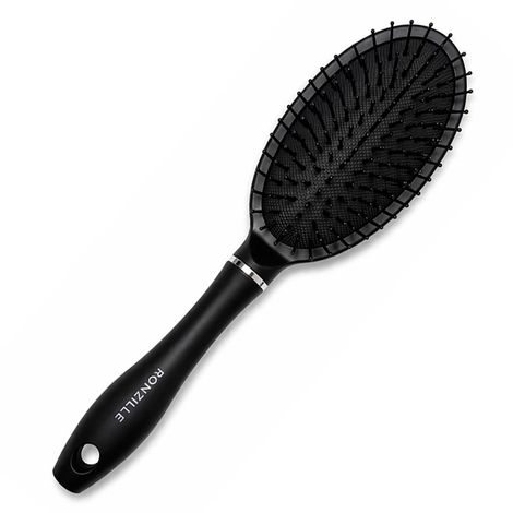 Buy Ronzille Premium Black Detangling Round Paddle Hair Brush for Smooth & Tangle-Free Hair 1 pc-Purplle