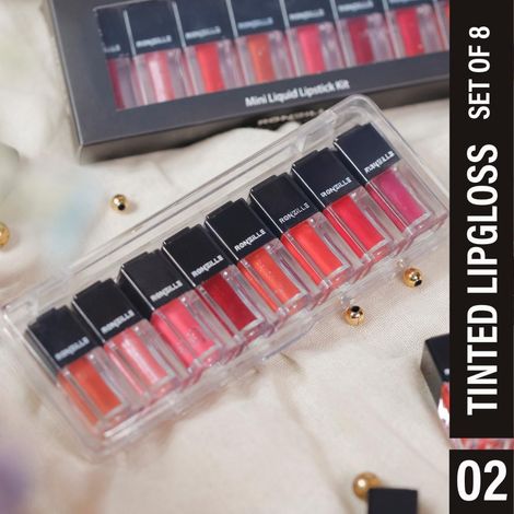 Buy Ronzille Tinted Lip Gloss Non Sticky & Non Drying Formula, Long Lasting Moisturizing-Set of 8-Purplle