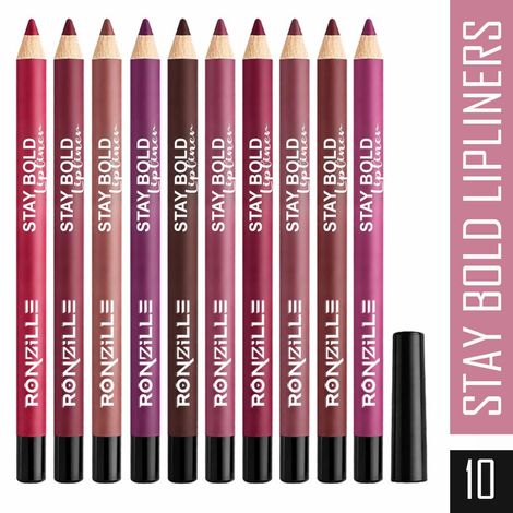 Buy Ronzille Super Stay Matte Lip Liner Pack Of 10-Purplle