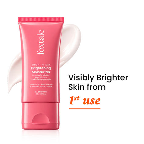 Buy Foxtale Brightening Moisturiser with Vitamin C & Niacinamide|Brightens, Fades Dark Spots & Hydrates - 50 ml-Purplle