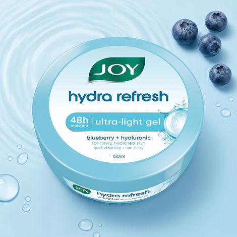 Buy Joy Hydra Refresh Ultra Light Gel, Zero-Oil Moisturiser 150 ml - Non Sticky & Lightweight Face Cream for Oily Skin for 48hr Moisturization-Purplle