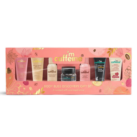 Buy mCaffeine Body Bliss Discovery Gift Set| Perfect for gifting on any occasion| For both men & women| With Face Wash, Scrubs, Body Washes & Body Lotions (Combo of 7)-Purplle
