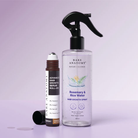 Buy Bare Anatomy Rosemary Hair Growth Duo | Rosemary Water Spray 200 ml + Growth Serum Roll-On 25 ml Combo of 2-Purplle