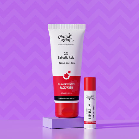 Buy Chemist at Play Daily Care Duo | Acne Control Face Wash 100 ml + Cherry Lip Balm 4.5 gm Combo of 2-Purplle