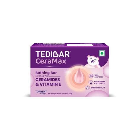 Buy Tedibar Ceramax Bathing Bar 75 gm Enriched with Ceramides|100% Soap Free| Skin friendly pH – By Torrent-Purplle