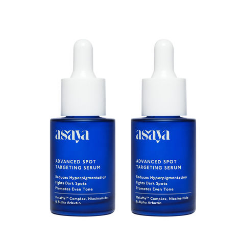 Buy Asaya Advanced Spot Pigmentation Face Serum | Fades Dark Spots & Acne Marks | MelaMe™ Complex, Niacinamide & Alpha Arbutin | Evens Skin Tone | 30 ml | Pack of 2-Purplle