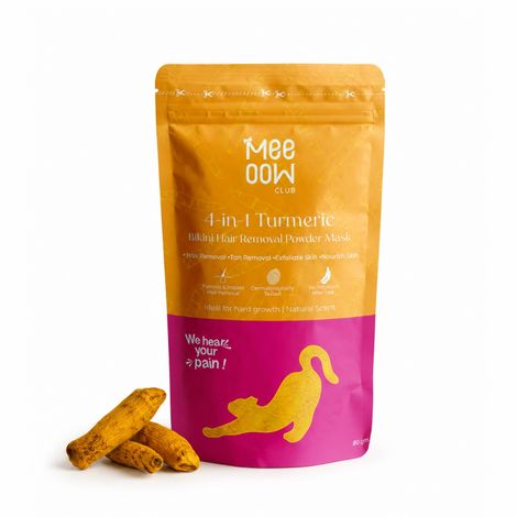 Buy Meeoow Club 4-in-1 Turmeric Bikini Hair Removal Powder Mask (80 gm)-Purplle