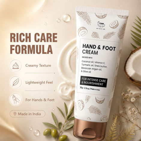 Buy TNW The Natural Wash Hand and Foot Cream for Nourished Hand & Feet | Non-Sticky and Quick Absorbing Hand & Foot Cream | Chemical-Free Cream for Excellent Moisturization 50 gm-Purplle
