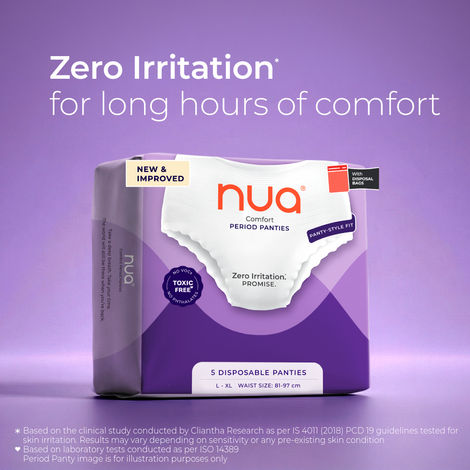 Buy Nua Comfort Disposable Period Panties (L-XL) 5 pc-Purplle