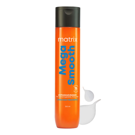 Buy Matrix Mega Smooth Professional Shampoo for Frizzy Hair with Shea Butter and Amino Acids for Max Smoothness for 4 Days for All Hair Types Used by 1 Lakh Hairstylists Paraben Free Treatment, 350 ml-Purplle