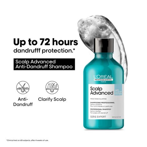 Buy L'Oreal Professionnel Scalp Advanced Anti-Dandruff Dermo-Clarifier Shampoo 300 ml | Removes Dandruff-Purplle