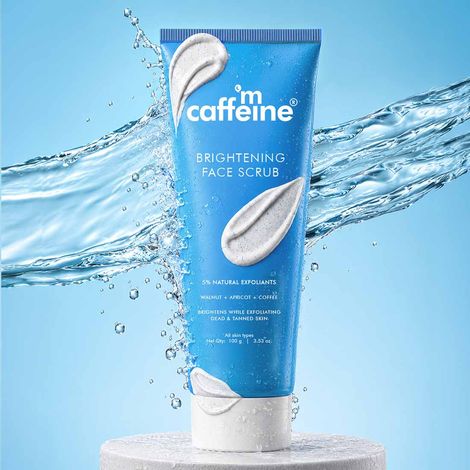 Buy mCaffeine Brightening Face Scrub | Visible Brighter & Smoother Skin | Deeply Cleanses Pores | Gentle Exfoliation - 100g-Purplle