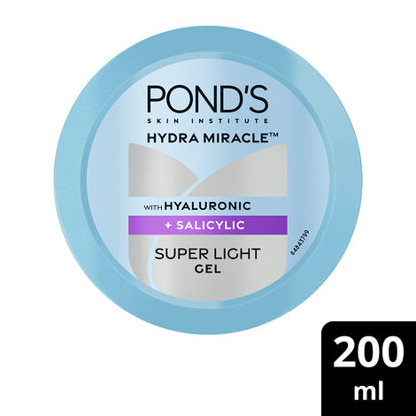 Buy Ponds Hydra Miracle Super Light Gel with Hyaluronic Acid & Salicylic - 200 gm-Purplle