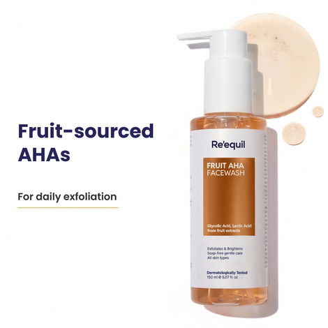 Buy Re'equil Fruit AHA (Glycolic, Lactic, Malic & Citric Acids) Face Wash 150 ml-Purplle