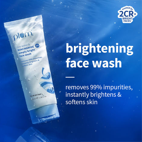 Buy Plum Simply Bright 2% Niacinamide Face Wash With Rice Water | Brightens Skin, Helps Fade Blemishes | Softens & Smoothens Skin | Gentle & Non-Drying | Women & Men | 100% Vegan | 100 ml-Purplle