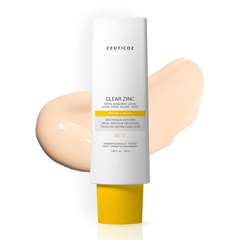 Buy Ceuticoz Clear Zinc Tint SPF Lotion Sunscreen IVORY 50 ml-Purplle