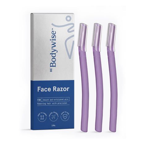 Buy Be Bodywise Reusable Face Razor For Women - Pack of 3 | Instant & Painless Hair Removal | Suitable For Eyebrow, Upper lip, Chin-Purplle