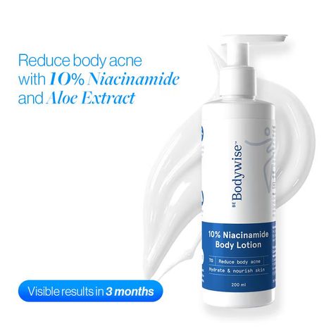 Buy Be Bodywise 10% Niacinamide Body Lotion - 48 H Moisturization, Reduces Acne Marks, Nourishes Skin - 200 ml-Purplle