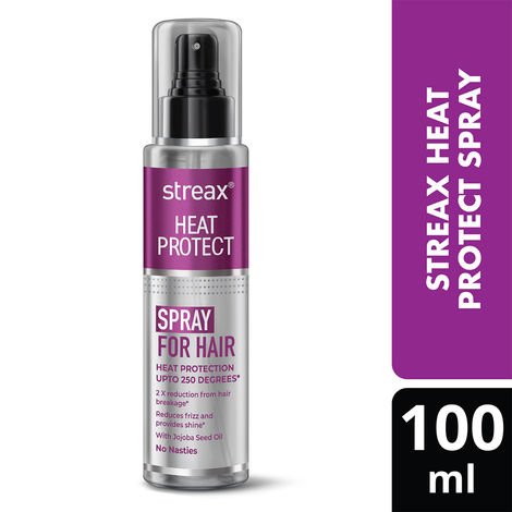 Buy Streax Heat Protect Spray for Hair - 100 ml, Hair Styling Spray for Women & Men I Protection upto 250°C & 2X Less Hair Breakage-Purplle