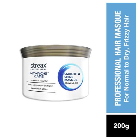 Buy Streax Professional Vitariche Care Smooth and Shine Hair Masque for Frizzy and Dry hair, 200 gm-Purplle