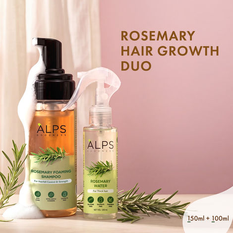 Buy Alps Goodness Rosemary Hair Growth Duo | Rosemary Foaming Shampoo 150 ml | Rosemary Water 100 ml | Hair Strengthening & Healthy Scalp | (Pack of 2)-Purplle