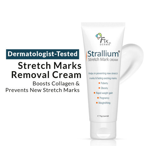 Buy Fixderma Strallium Stretch Mark Cream, Removes Pregnancy Stretch Marks, Scar Removal And Moisturizing Cream, Stretch Mark Remover For Stomach, Thighs & All Body Parts- 75 gm-Purplle