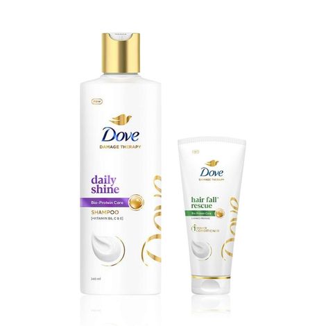 Buy Dove Hair care Kit (Daily Shine BIO PRO Shampoo (340 ml) + Hair Fall Rescue Hair Conditioner For&nbsp;Strong Frizz Protected Hair (175 ml)) Combo of 2-Purplle