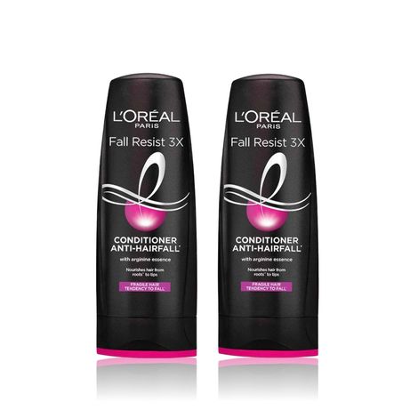 Buy L'Oreal Paris Anti-Hair Fall Conditioner Reinforcing & Nourishing for Hair Growth For Thinning & Hair Loss With Arginine Essence and Salicylic Acid Fall Resist 3X 180 ml (Pack of 2)-Purplle