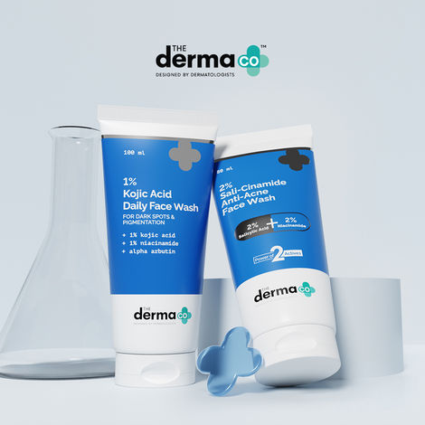 Buy The Derma Co. Brightening Combo | 1% Kojic Acid Face Wash (100 ml) + Sali-Cinamide Face Wash (80 ml) (Combo of 2)-Purplle