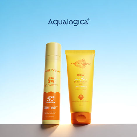 Buy Aqualogica Glow & Sun Protection Combo | Sunscreen SPF 50+ (50 gm) + Face Wash (100 ml) (Combo of 2)-Purplle