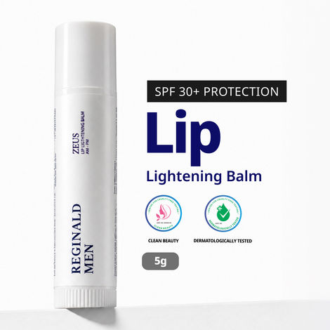 Buy Reginald Men Zeus - Lip Balm SPF 30 PA+++ | Brightens Smoker Lips & Repairs Skin Barrier | Softens & Smoothens Rough Texture | Fights Dryness & Pigmentation, Protects from Sun Darkening (5 gm)-Purplle