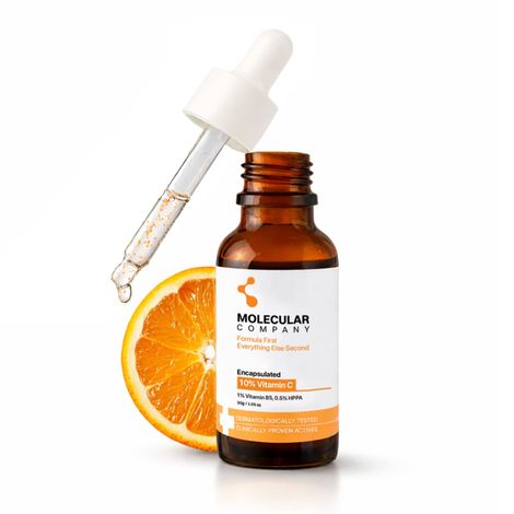 Buy Molecular Company Encapsulated 10% Vitamin C Face Serum | More Absorption, Lesser Irritation | 1% Vitamin B5 & 0.5% HPPA for Glowing Skin, Brightens Dark Spots & Uneven Skin Tone, All Skin Type (30 ml)-Purplle