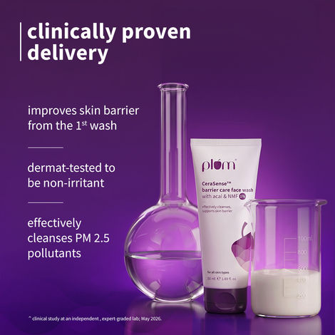 Buy Plum CeraSense™ Barrier Care Face Wash with Acai & 1% NMF (50 ml)-Purplle