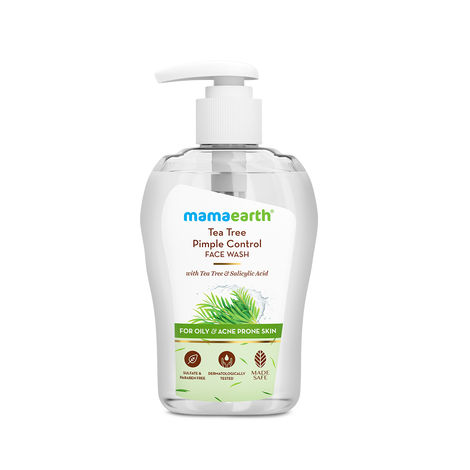 Buy Mamaearth Tea Tree Pimple Control Face Wash with Tea Tree & Salicylic for Oily & Acne-Prone Skin - 250 ml Controls Oil to Prevent Pimples | Crafted with Tea Tree & Salicylic Acid | Made Safe-Purplle