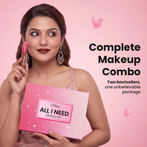 Buy NY Bae All-in-One Makeup Kit + Velvet Mousse Lipstick (Spicy Rust 06) | Complete Makeup Combo of 2-Purplle
