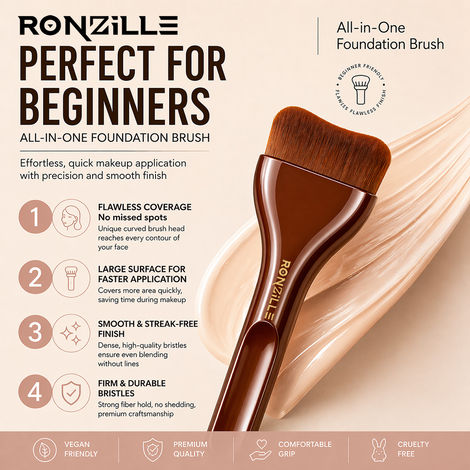 Buy Ronzille Curve Shape Foundation Makeup Brush (1 pc)-Purplle