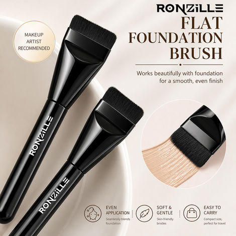 Buy Ronzille Flat Foundation Makeup Brush Black (1 pc)-Purplle