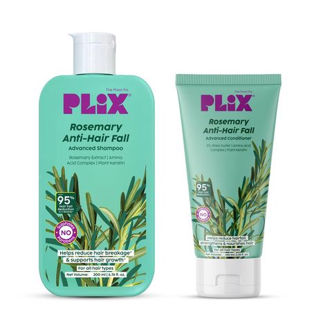 Buy PLIX Rosemary Hair Care Duo Shampoo (200 ml) & Conditioner (100 ml)| Rosemary Extract, Bhringraj & Methi | For Hair Fall Care & Stronger-Looking Hair (Combo of 2)-Purplle