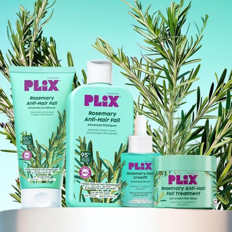 Buy PLIX Rosemary Hair Growth Kit | Shampoo (200 ml) + Serum (25 ml) + Conditioner (100 ml) + Hair Mask (90 gm)| Rosemary Extract, Redensyl, AnaGain & Baicapil | Hair Fall Care Routine (Combo of 4)-Purplle