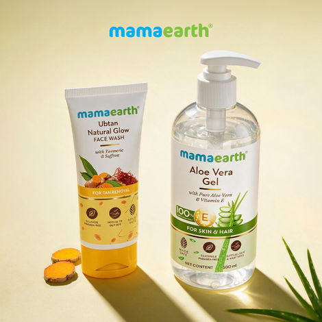 Buy Mamaearth Tan Removal Combo | Ubtan Face Wash (100 ml) + Aloe Vera Gel (300 ml) (Combo of 2)-Purplle