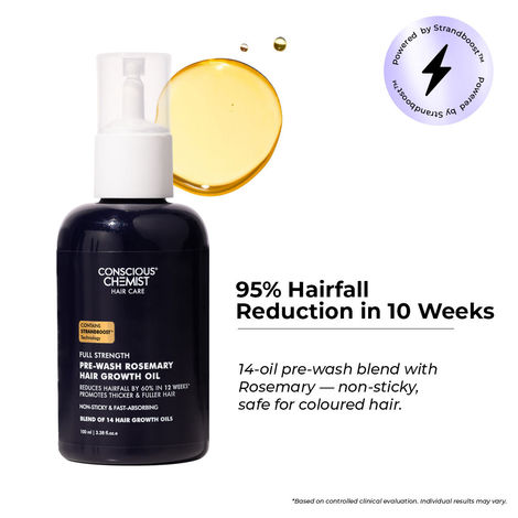 Buy Conscious Chemist Full Strength Hair Growth Oil | Rosemary, Red Onion & Moringa | With Yeast Extract | 14 Oil Complex | Reduces Hair Fall, Nourishes Scalp & Promotes Hair Growth | For All Hair Types (100 ml)-Purplle